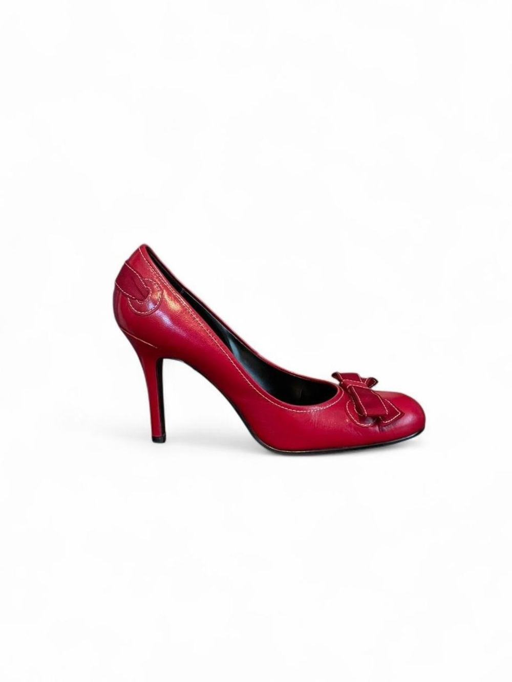 Y2K Coquette Amanda Smith Red Leather Heels with Bows | Vintage Vibes